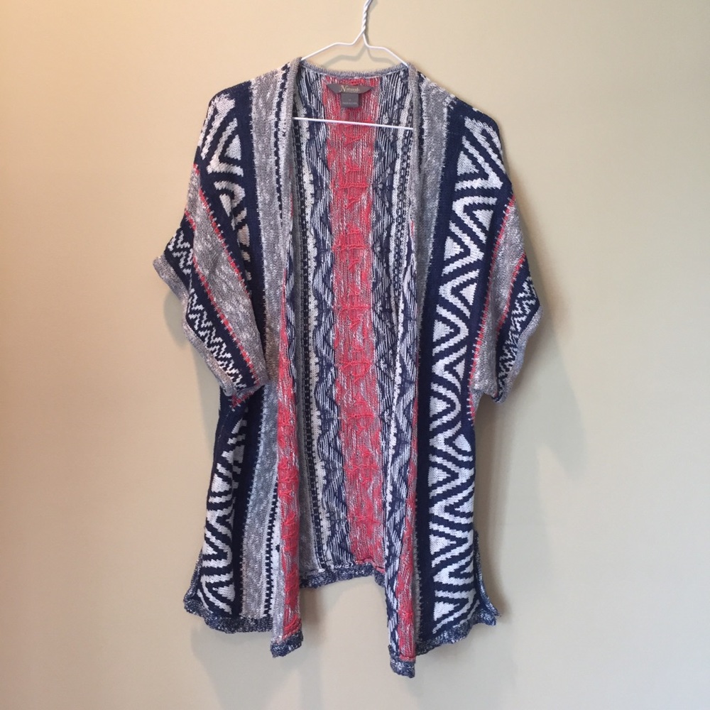 Natural reflections open front cardigan EUC M